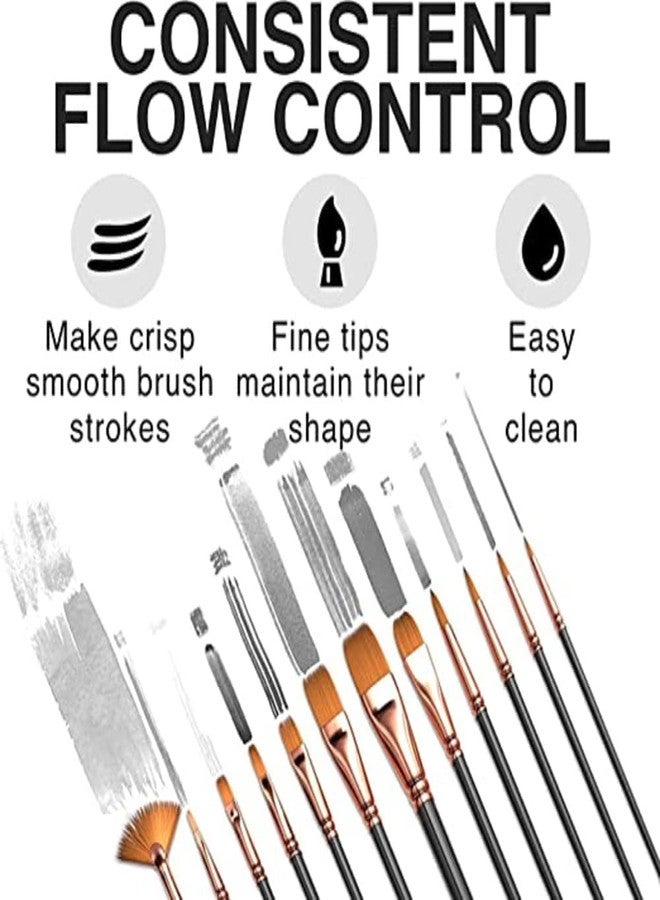 HARISTAR Art Brush Set for Artists, Painting Brushes Set of 12 Professional Round Pointed Tip Nylon Hair Artist Acrylic Paint Brush for Acrylic/Water Colour/Oil Painting(Art Lovers) - Image 3